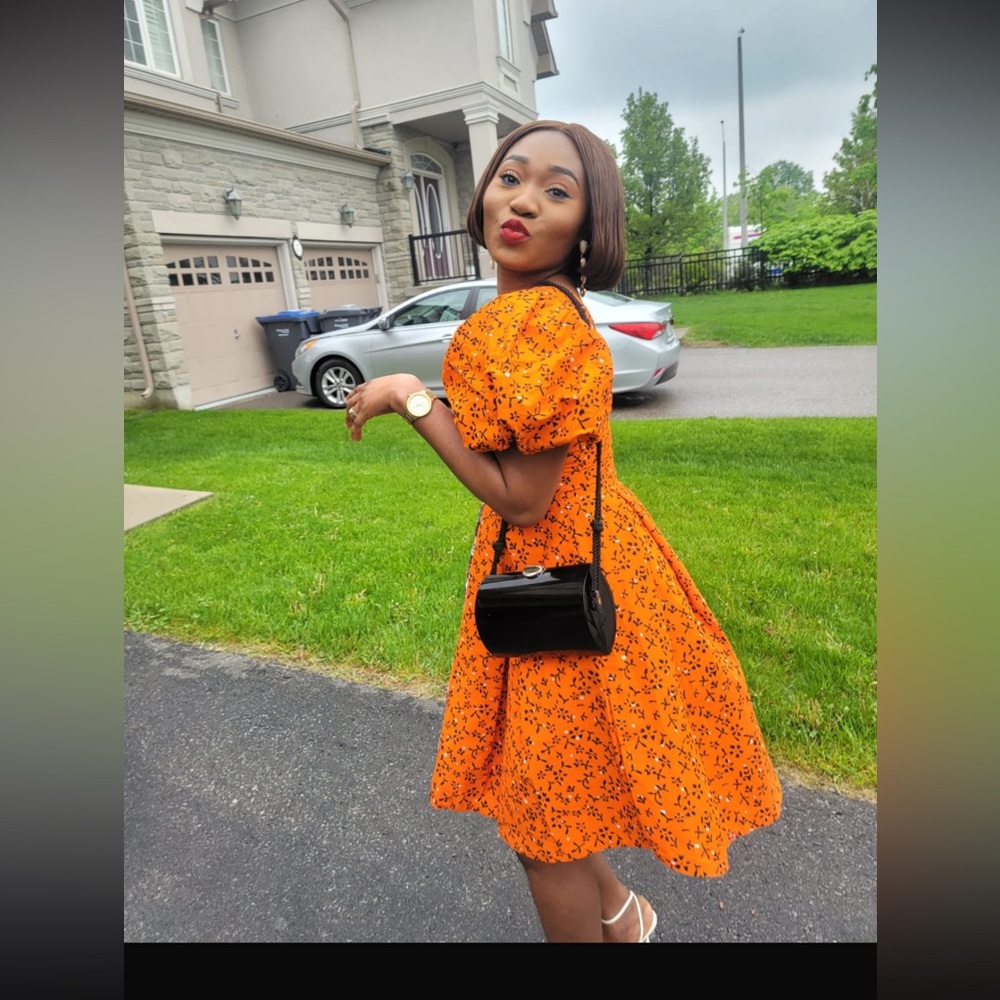 Orange Floral Dress